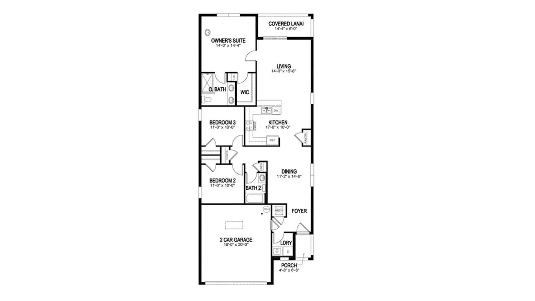 2D floor plan layout of this home in Hamilton Bluff, Lake Hamilton, FL (Image 4).