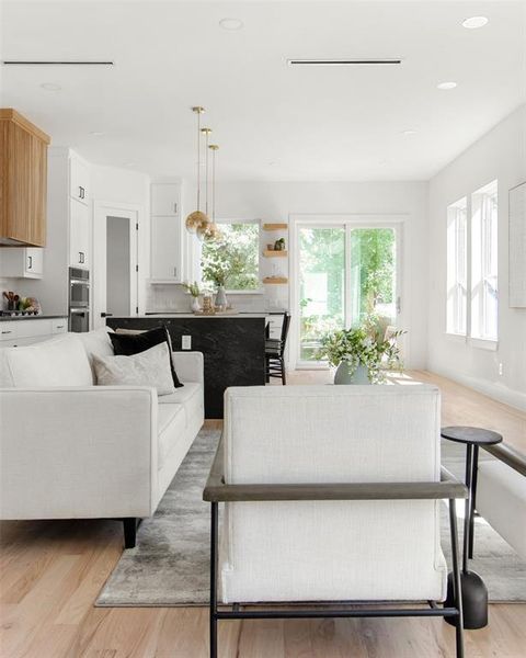 Living room featuring light hardwood / wood-style floors