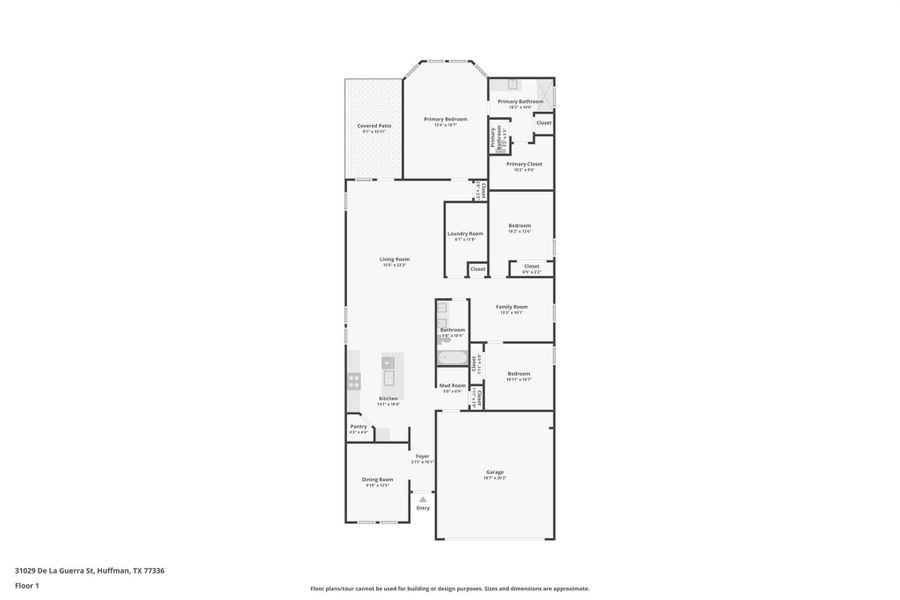 2D floor plan layout of this home in Riviera Pines - Premier Series, Huffman, TX (Image 4).