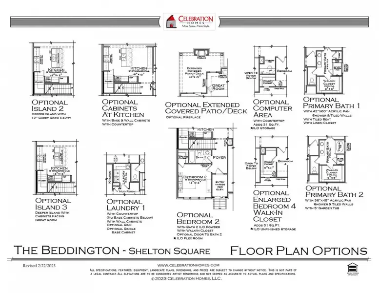 2D floor plan layout for the Beddington by Celebration Homes in Shelton Square, Murfreesboro, TN (Image 4).