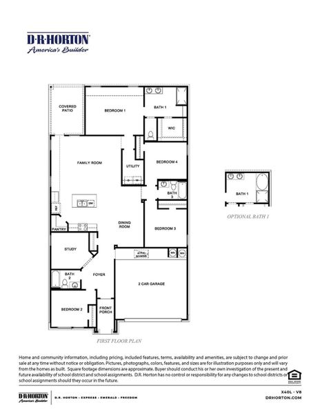 2D floor plan layout of this home in Caldwell Crossing, Iowa Colony, TX (Image 4).