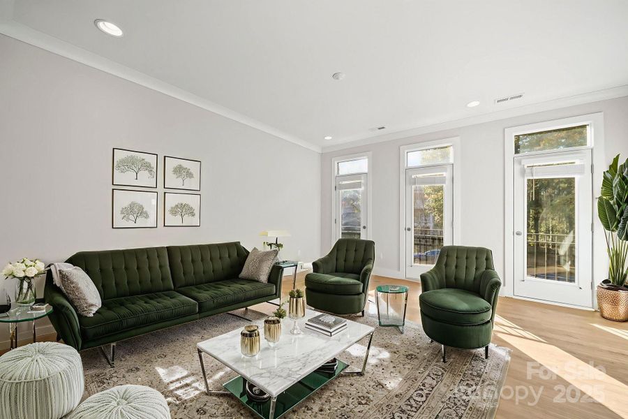 virtually stagedbright open living room with tons of natural light.