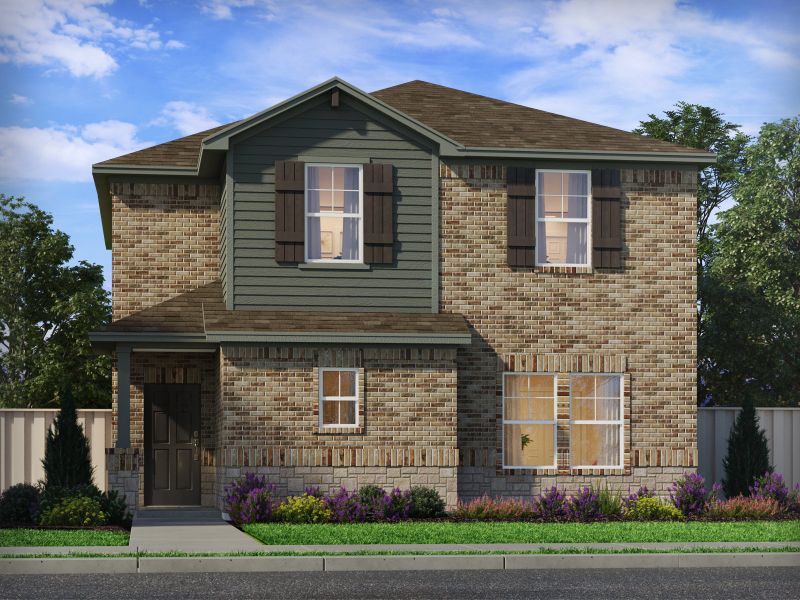 Front exterior of a home in the Colony at Cole Springs - Arbor Collection community, located in Buda, TX (Image 11).