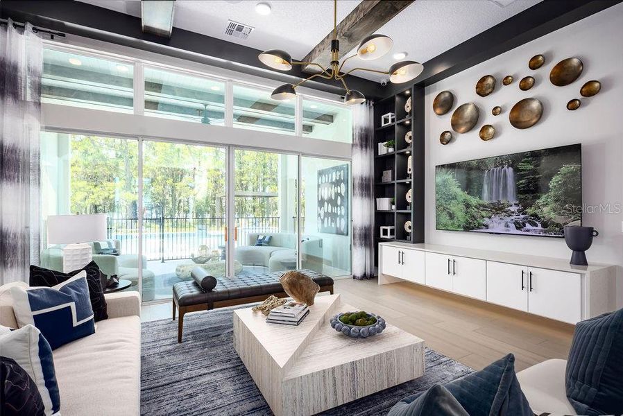 Furnished interior view inside a new home in Solace at Corner Lake, Orlando (Image 14).