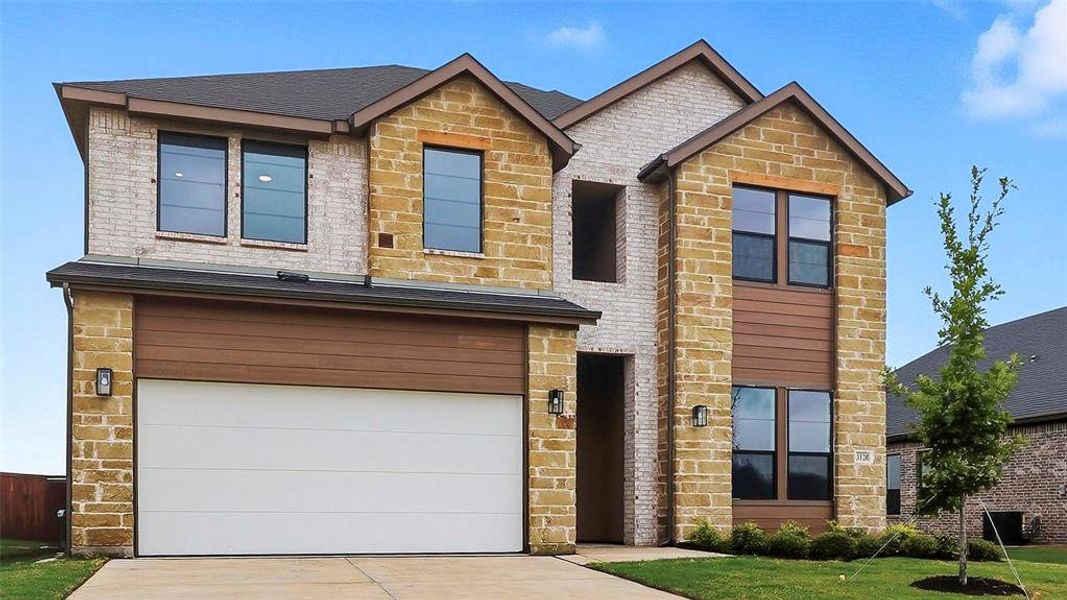 Front exterior of a new home in Clearview Ranch, Royse City, TX, highlighting curb appeal (Image 2).