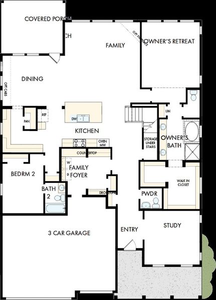 2D floor plan layout of this home in The Ridge at Northlake, Northlake, TX (Image 5).