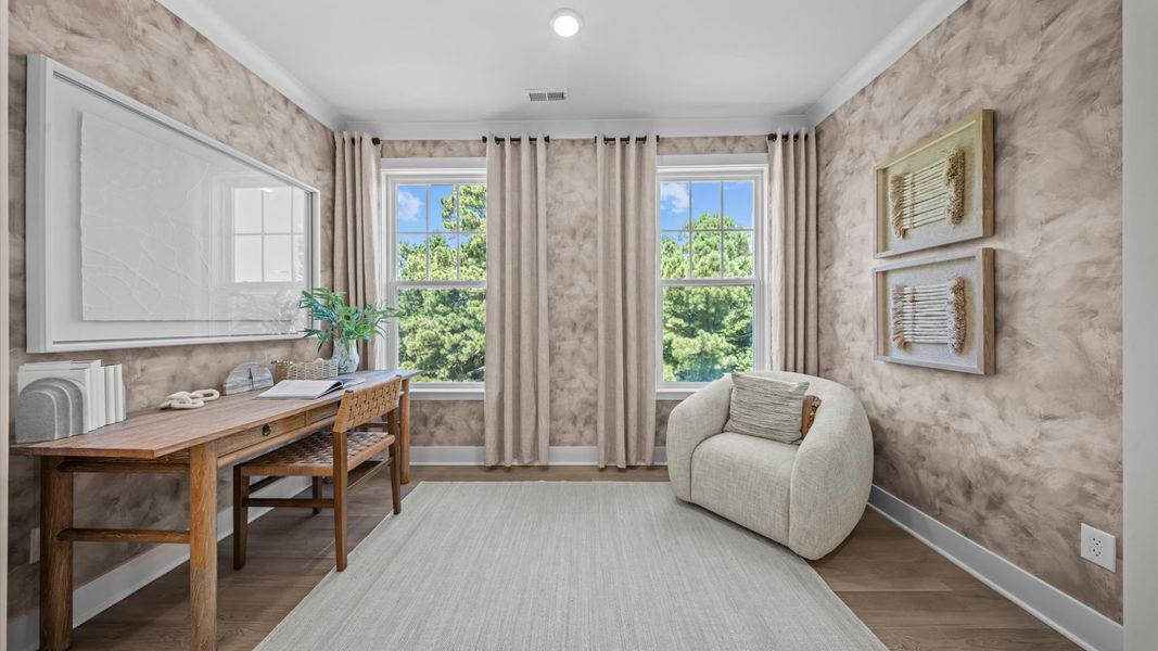 Representative furnished interior of a home built from the Harlow by DRB Homes in Bayberry, Raleigh (Image 47).