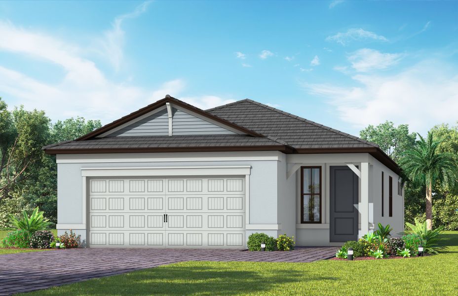 Representative exterior photo of a completed home built from the Hallmark by Del Webb in Del Webb Naples, Ave Maria, FL (Image 22). Representative exterior photo of a completed home built from the Hallmark by Del Webb in Del Webb Naples, Ave Maria, FL (Image 22).