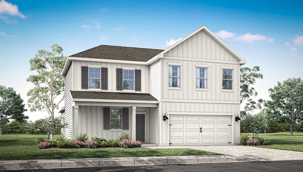 Representative exterior photo of a completed home built from the Belfort by D.R. Horton in Bailey Park, Fayetteville, TN (Image 4).