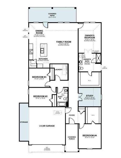 2D floor plan layout of this home in Carillon, Manor, TX (Image 4). 2D floor plan layout of this home in Carillon, Manor, TX (Image 4).