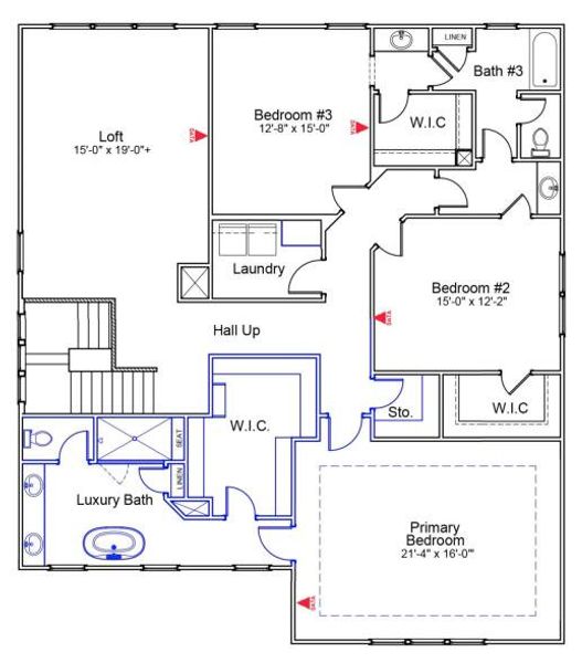 2D floor plan layout of this home in Hewing Farms, Summerville, SC (Image 5).