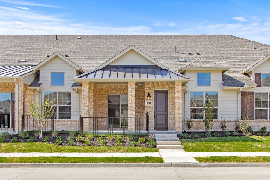Front exterior of a new home in Woodbridge Villas, Wylie, TX, highlighting curb appeal (Image 1). Front exterior of a new home in Woodbridge Villas, Wylie, TX, highlighting curb appeal (Image 1).