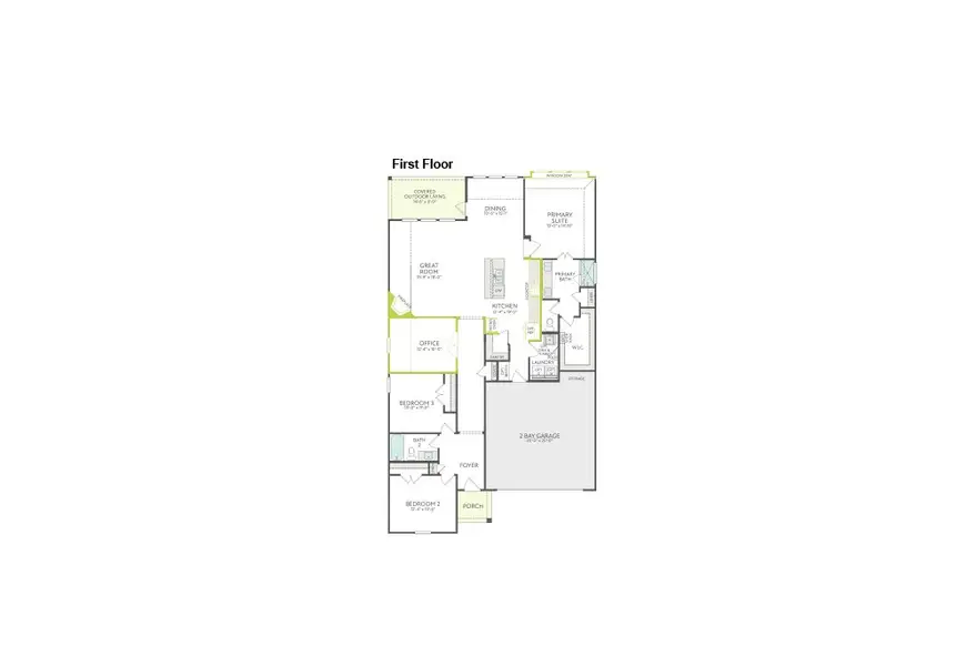2D floor plan layout of this home in The Meadows, Denton, TX (Image 3).