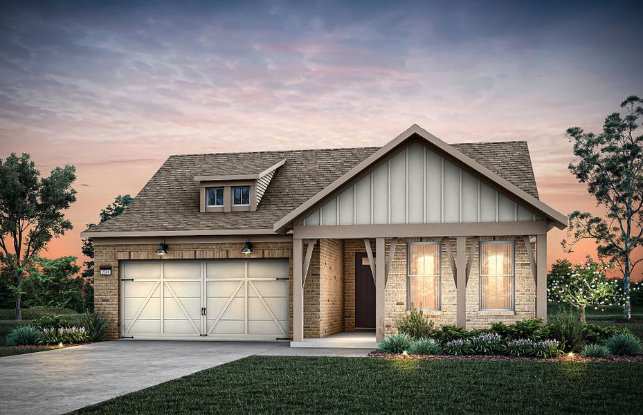 Representative exterior photo of a completed home built from the Prosperity by Del Webb in Del Webb Chateau Elan, Hoschton, GA (Image 18).