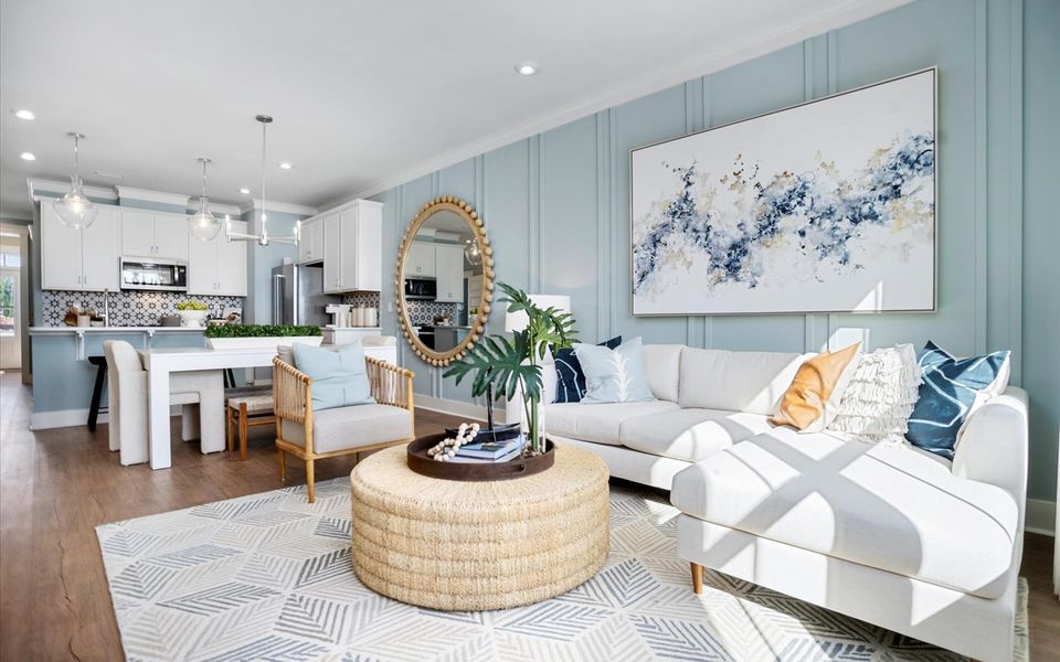 Representative furnished interior of a home built from the Lennox by Brookfield Residential in Townhomes at Wendell Falls, Wendell (Image 9).