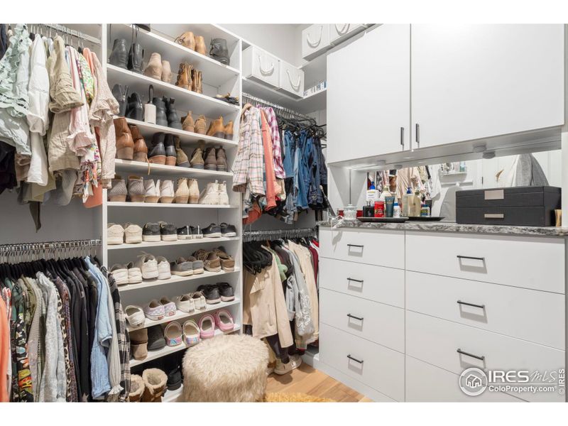 Custom Built In Closet w Leathered Granite