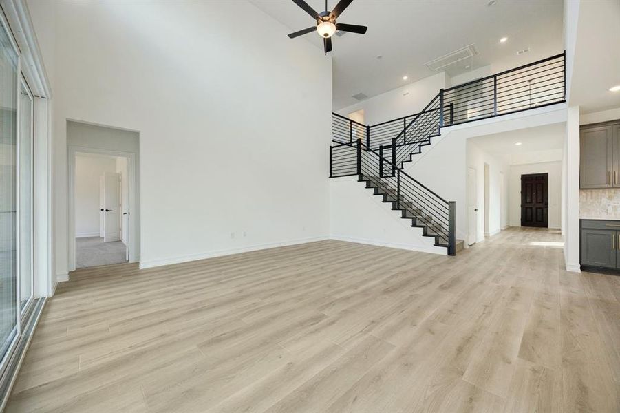 Open concept throughout main living areas. *Model representation.