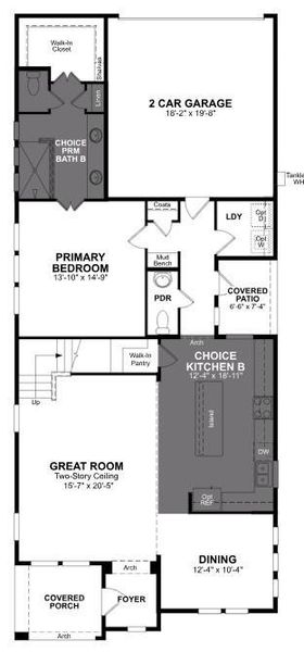 Beazer Homes Waterbend Brazos Floorplan.