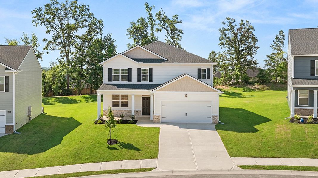 Front exterior of a new home in Estates at Deer Hollow, Grovetown, GA, highlighting curb appeal (Image 23).
