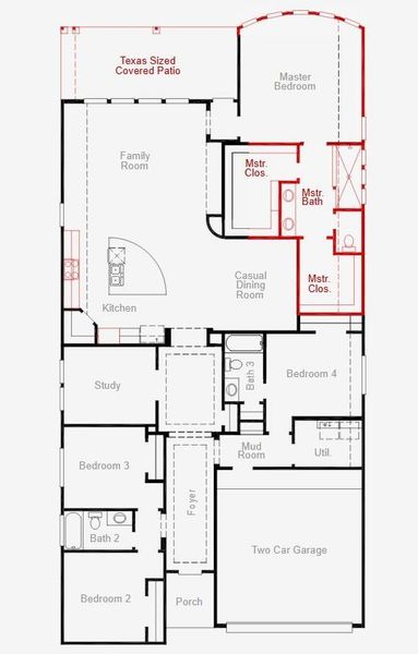 2D floor plan layout of this home in Bridgeland, Cypress, TX (Image 2). 2D floor plan layout of this home in Bridgeland, Cypress, TX (Image 2).