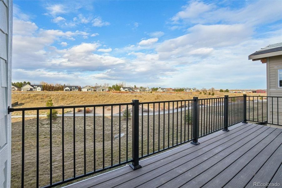 Back Deck Overlooking Walking Path and Beautiful Landscaping