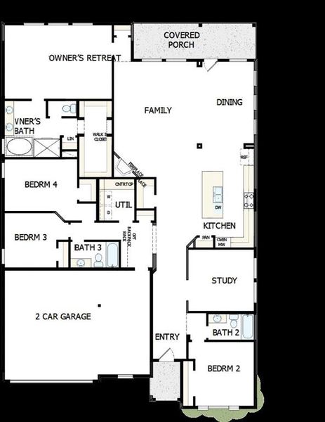2D floor plan layout of this home in Goodland – Manor Series, Grand Prairie, TX (Image 2). 2D floor plan layout of this home in Goodland – Manor Series, Grand Prairie, TX (Image 2).