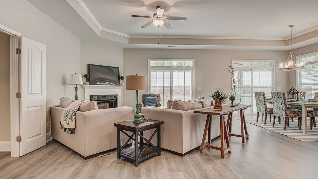 Furnished interior view inside a new home in The Cottages at 78 North, Sanford (Image 10). Furnished interior view inside a new home in The Cottages at 78 North, Sanford (Image 10).