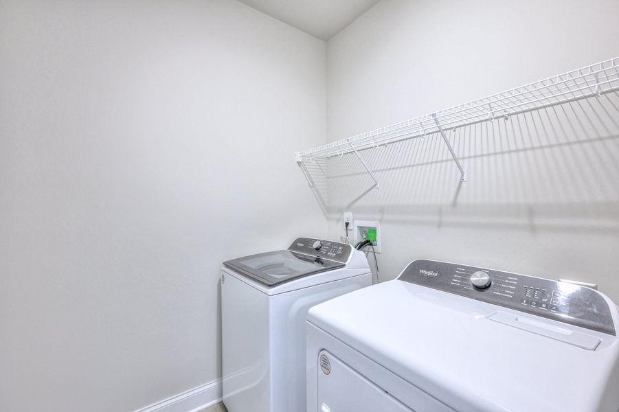 Every home includes a washer and dryer.