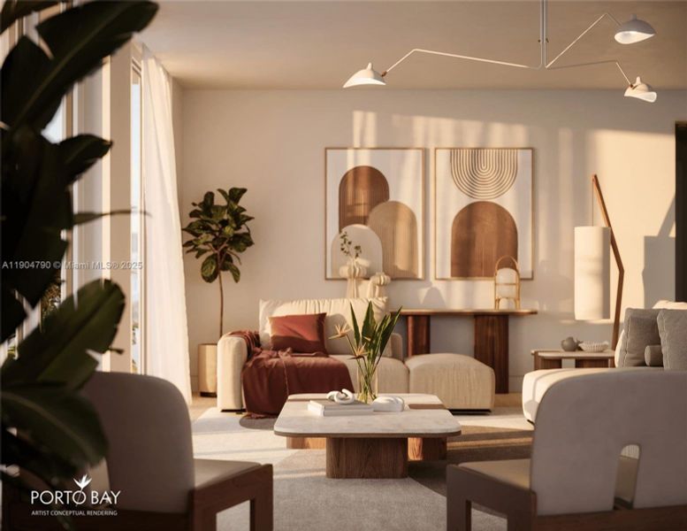 Furnished interior view inside a new home in , Bay Harbor Islands (Image 8).