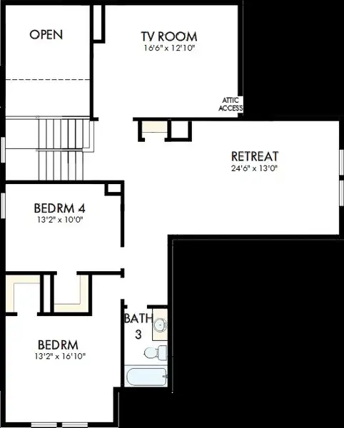2D floor plan layout of this home in Flat Creek, Castroville, TX (Image 3).