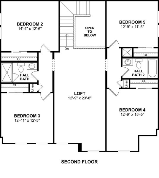 The Davenport floor plan by K. Hovnanian Homes. 2nd floor shown. *Prices, plans, dimensions, features, specifications, materials, and availability of homes or communities are subject to change without notice or obligation.