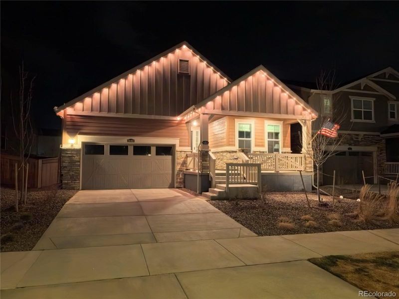 Permanent lighting installed on home that can change colors and themes