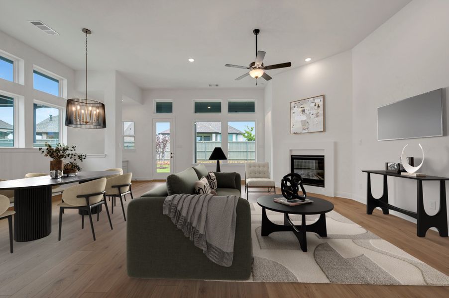 Furnished interior view inside a new home in Pecan Square - Gardens, Northlake (Image 6). Furnished interior view inside a new home in Pecan Square - Gardens, Northlake (Image 6).