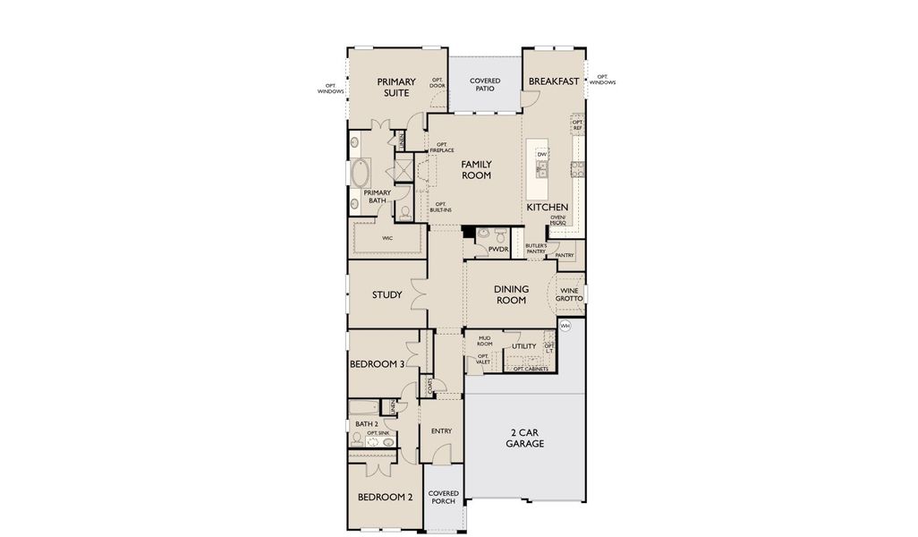 2D floor plan layout for the Sawgrass by Ashton Woods in The Trails at Carmel, Pflugerville, TX (Image 5).