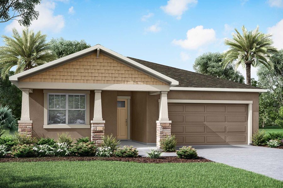 Representative exterior photo of a completed home built from the Talbot by Mattamy Homes in Meridian Parks, Orlando, FL (Image 2). Representative exterior photo of a completed home built from the Talbot by Mattamy Homes in Meridian Parks, Orlando, FL (Image 2).