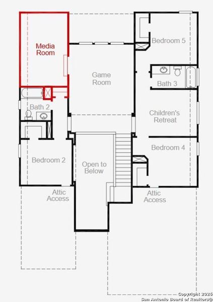 2D floor plan layout of this home in Nopal Valley, San Antonio, TX (Image 5). 2D floor plan layout of this home in Nopal Valley, San Antonio, TX (Image 5).