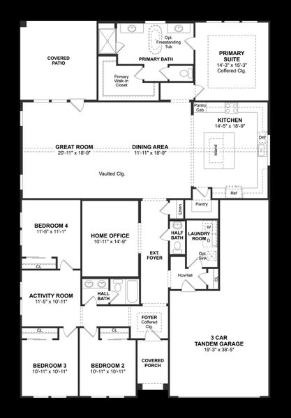 2D floor plan layout for the Frankfurt by K. Hovnanian® Homes in Elevon, Lavon, TX (Image 5).