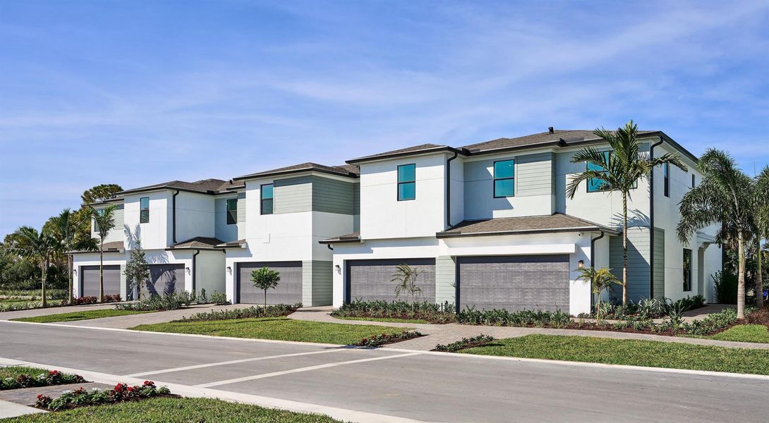 Front exterior of a new home in Forest – Townhomes, Lake Worth, FL, highlighting curb appeal (Image 1).