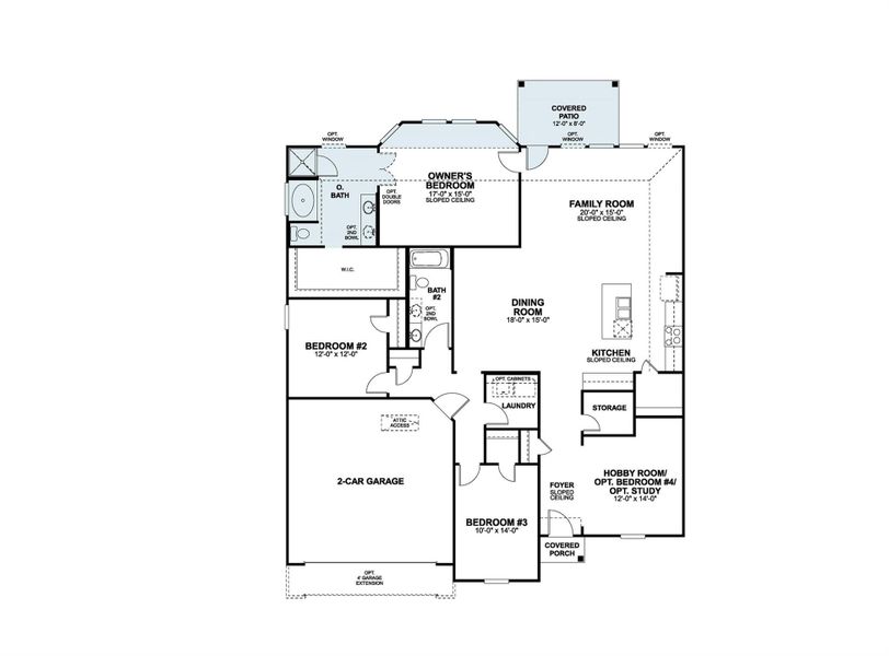 2D floor plan layout of this home in Carillon, Manor, TX (Image 3).