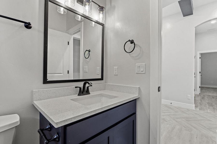 Representative furnished interior of a home built from the Sonoma by LEH. Homes in Tierra Del Este 90, El Paso (Image 23). Representative furnished interior of a home built from the Sonoma by LEH. Homes in Tierra Del Este 90, El Paso (Image 23).