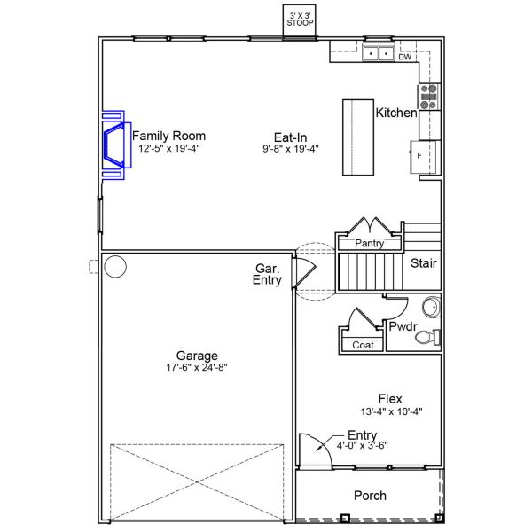 2D floor plan layout of this home in Richmond Hill, Inman, SC (Image 2).