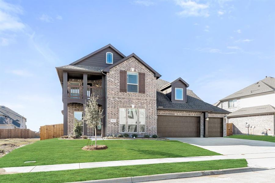 Front exterior of a new home in West Crossing, Anna, TX, highlighting curb appeal (Image 26).