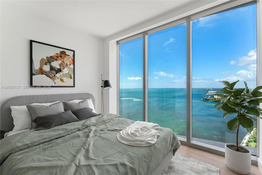 UNA Residences Brickell. Bedroom. Virtually Staged.