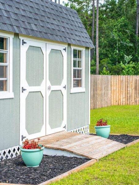 Exterior details and patio area of a home in , Huger (Image 28).