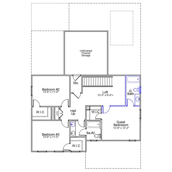 2D floor plan layout of this home in Fieldstone, Lexington, NC (Image 5).