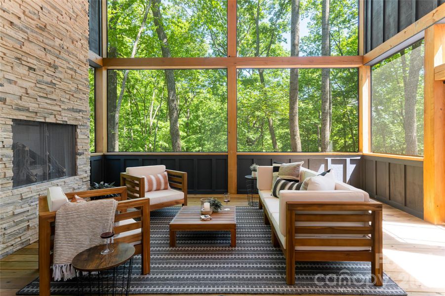 Perfect relaxation spot with a gas fireplace. Imagine fall leaves and a warm spot to soak it in