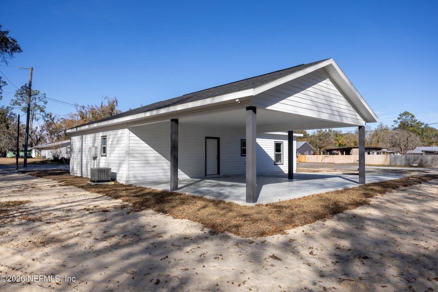 Exterior details and patio area of a home in , Lake Butler (Image 4). Exterior details and patio area of a home in , Lake Butler (Image 4).