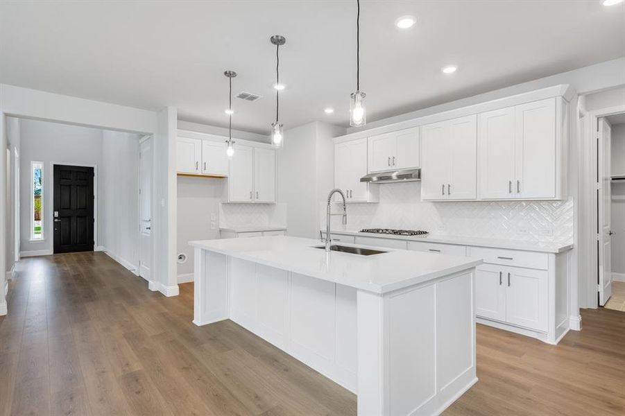 Furnished interior view inside a new home in Cross Creek Meadows 55s, Celina (Image 9). Furnished interior view inside a new home in Cross Creek Meadows 55s, Celina (Image 9).
