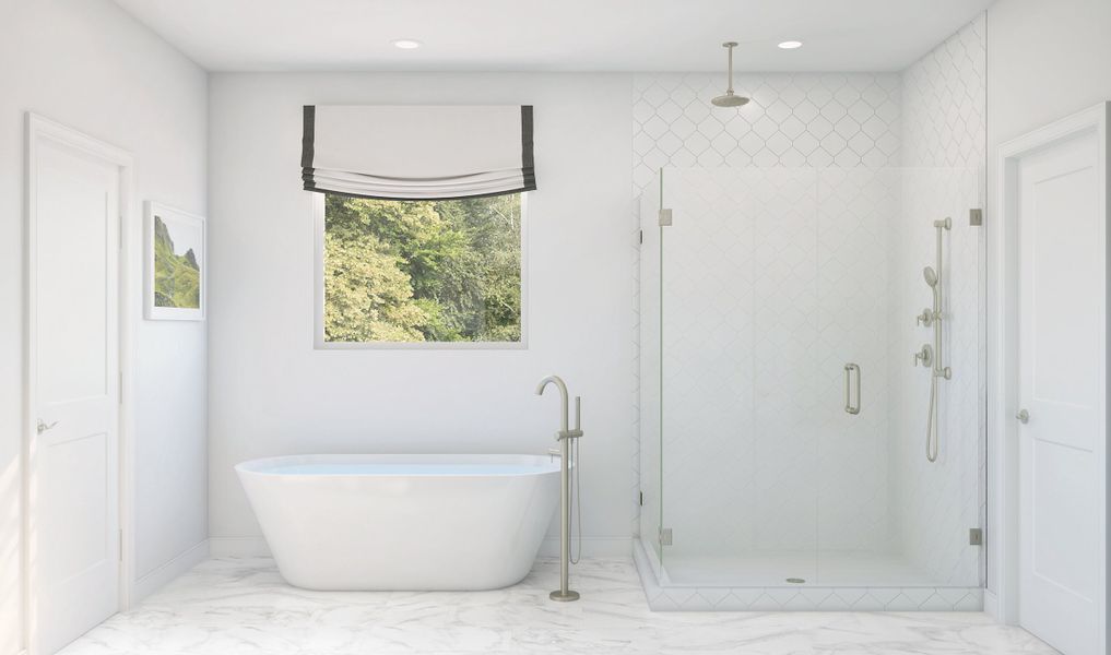 Primary bath with freestanding tub