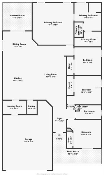 2D floor plan layout of this home in Stonebridge North, Zephyrhills, FL (Image 5). 2D floor plan layout of this home in Stonebridge North, Zephyrhills, FL (Image 5).
